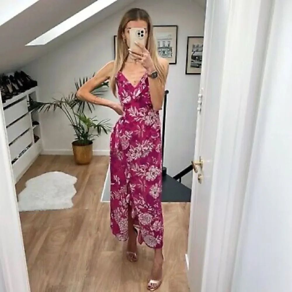 ZARA BOHO RUFFLED PRINT DRESS - Picture 6 of 12